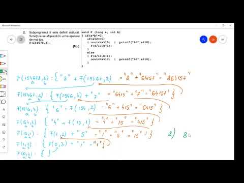 C++  Funcții recursive - Bac 2015