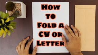 Fold a Letter/CV/Resume and Entered into an Envelope [A4 Size Paper]