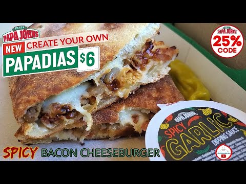 Papa John's® SPICY BACON CHEESEBURGER PAPADIA Review!...