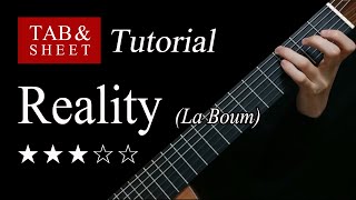 Reality (La Boum) -  Fingerstyle Lesson + TAB