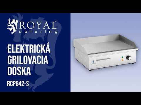 Video - Elektrický rošt - 530 x 350 mm - Royal Catering - hladký - 3000 W