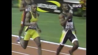 Michael  Johnson  44.31  vs  Tyree  Washington  44.38  Zurich  Super  Run on 400m 1997.