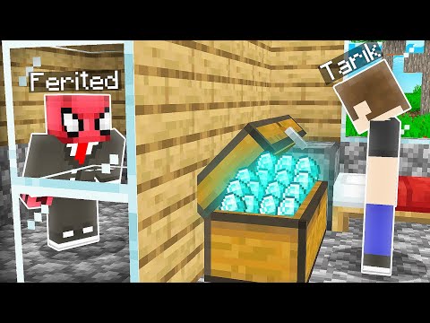 TARIK'ı GİZLİCE İZLEDİM (elmaslarını çaldım) - Minecraft