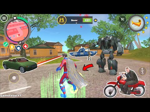 Rope Hero: Vice Town (Red Super Hero Fight Police CAR) Robot on Guardian Town - Android Gameplay HD