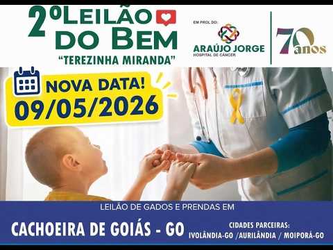 09/05/2026 - 2º LEILÃO  CACHOEIRA DE GOIAS - GOIAS