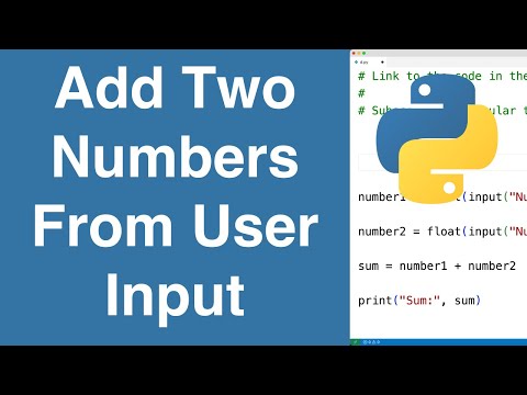 Add Two Numbers From User Input Python Example