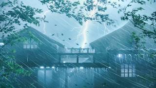 Insomnia Relief & Deep Sleep 🌧️ Intense Thunderstorm, Heavy Rain & Powerful Thunder with Strong Wind