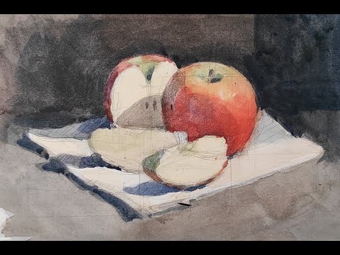 DUE MELE AD ACQUERELLO