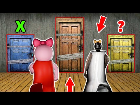 Granny vs 3 Secret Exit vs Grandpa vs Piggy - funny horror animation (funny mix 20)