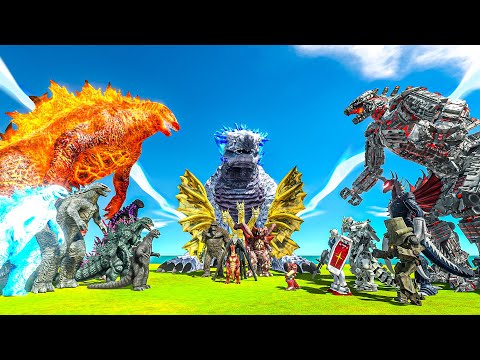 Godzilla Evolution vs MonsterVerse vs Mechagodzilla Team – Size Comparison