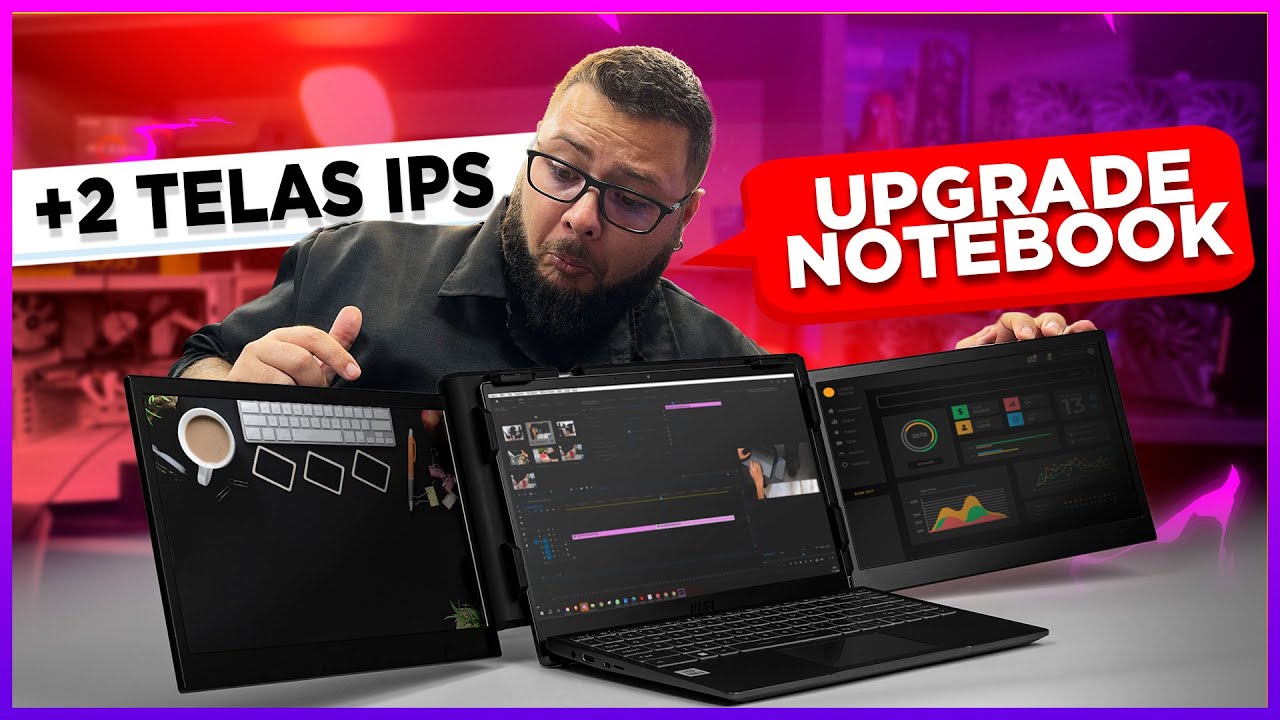 Miniatura da avaliação em vídeo de Monitor Portátil Duplo 15.6" FHD IPS USB-C HDMI