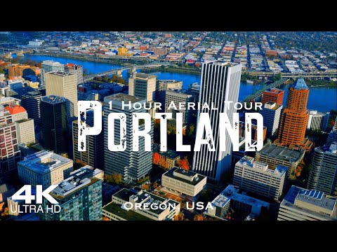 [4K] PORTLAND 🇺🇸 1 Hour Drone Aerial Relaxation Film | Oregon USA United States of America