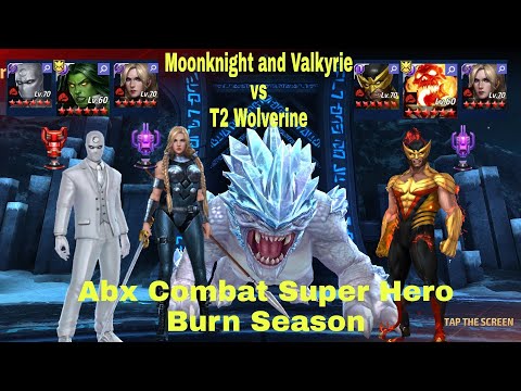 Can T2 Wolverine beat Moonknight and Valkyrie? Abx Combat Super Hero - Marvel Future Fight