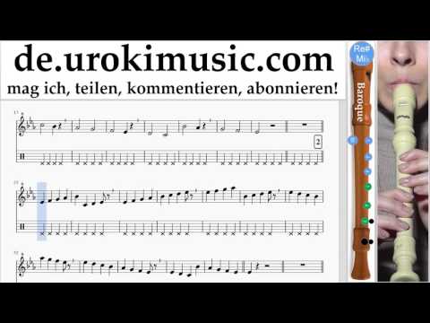 Blockflötenunterricht B. Justin Bieber - Sorry Noten Lernen Teil#1 um-i995