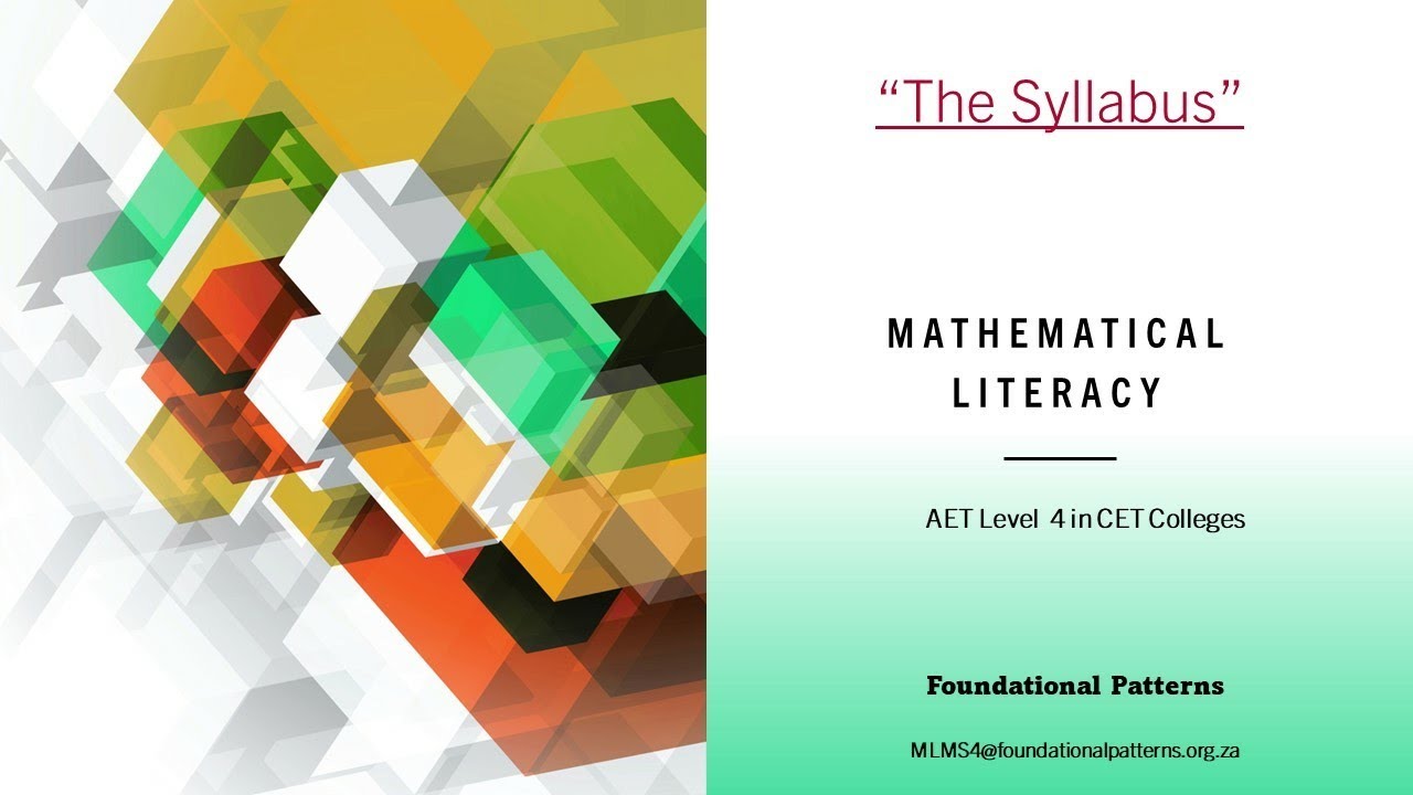 Mathematical Literacy L4: The Syllabus