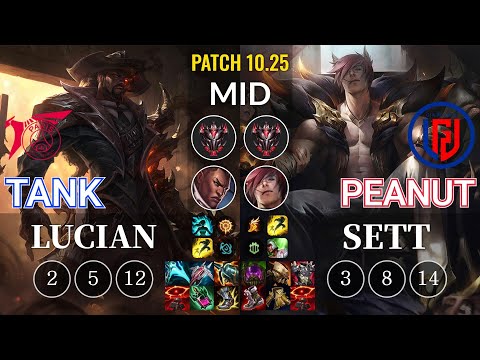 TLN Tank Lucian vs LGD Peanut Sett Mid - KR Patch 10.25
