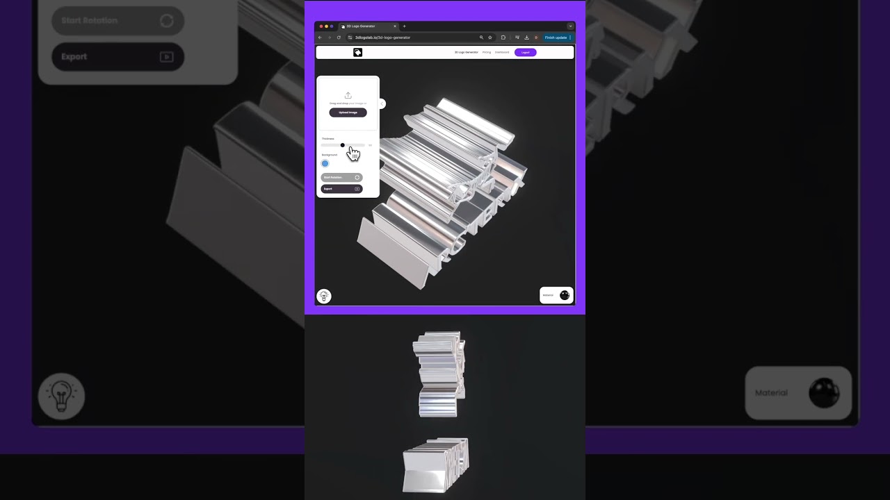 Png logo to 3D in seconds #logo #3dmockup