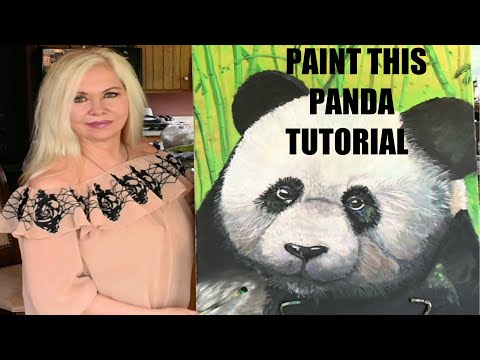 PAINT A PANDA                 Free Art Lessons - EASY HOW TO PAINT A PANDA IN ACRYLIC