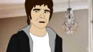 Classic Oasis Liam and Noel Gallagher interview animated