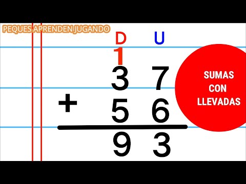 Suma con llevadas para niños  Aprende a sumar de manera fácil  Video de Peques Aprenden Jugando