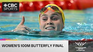 Convincing win in the women's 100m butterfly final on Day 4 of the Commonwealth Games
