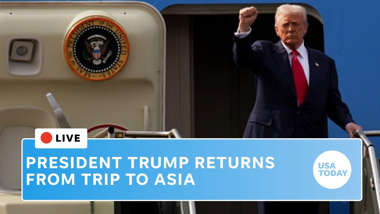 Watch live: President Trump returns from trip to Asia
