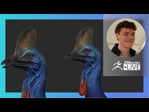 Organic Character & Creature Sculpting: Cassowary Bird - Luc Tschopp - ZBrush 2021.7