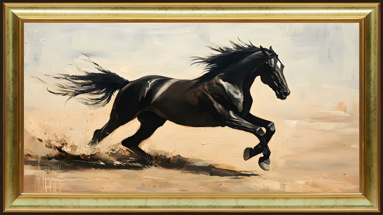 Black Stallion in Motion