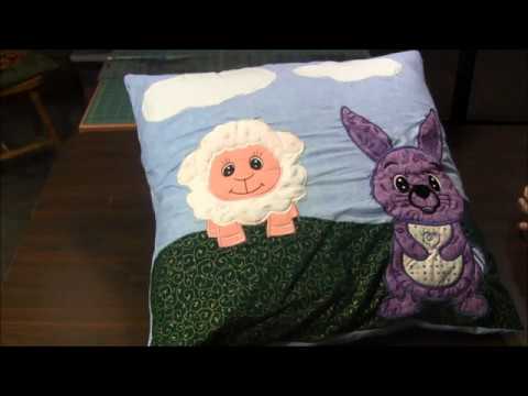 Machine Embroidered Animal Pillow