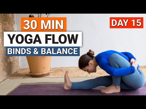 30 Min Yoga Flow For Binds & Balance | Day 15 - 30 Day Improvers Yoga Challenge