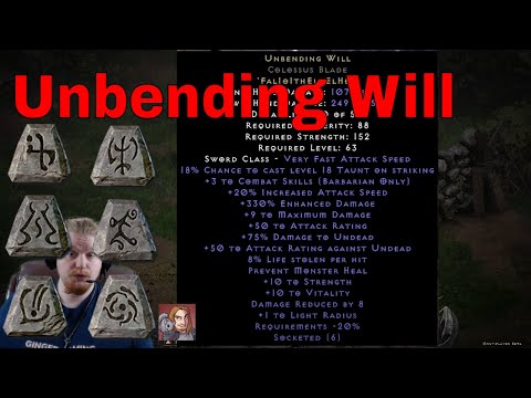 D2R New 2.4 Rune Word!!! - Unbending Will (Fal Io Ith Eld El Hel)