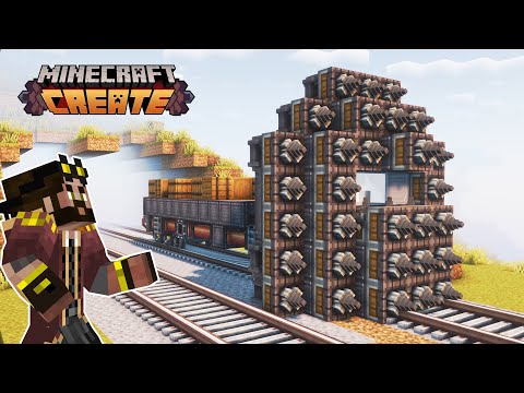 I built a 5000+ BLOCK RAILWAY in Minecraft Create Mod!