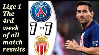 PSG Vs Monaco Season2022/23, All match of this week reason, stats, lineups, top scores, top assists