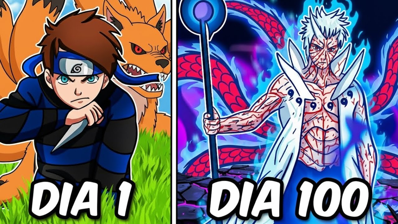 SOBREVIVI 100 DIAS COM BIJUUS na NARUTO JEDY - O Filme