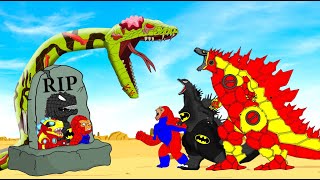 Rescue SUPERHEROES GODZILLA & KONG vs GIANT PYTHON ZOMBIE : Returning from the Dead SECRET - FUNNY