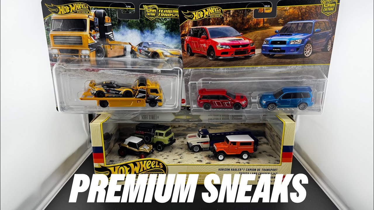 Hot Wheels Premium Sneaks! 2-Packs, Team Transport & Dioramas