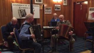 Willie McFarlane, Frank Morrison, Dorothy Lawson & Jack McLeish at Stonehouse Accordion & Fiddle Cl