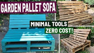 How to make a Pallet Garden Furniture Sofa - Easy DIY step-by-step Build