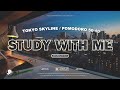 5-HOUR STUDY WITH ME 🍃 / ambient ver. / Tokyo Skyline at Sunset / Pomodoro 50-10