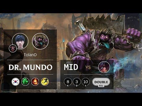 Dr. Mundo Mid vs Akali - KR Grandmaster Patch 9.17