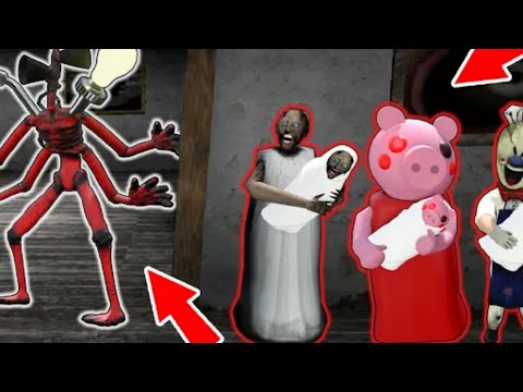 Monster head vs granny piggy ice cream #funny #comedy || comedy dubbing animation