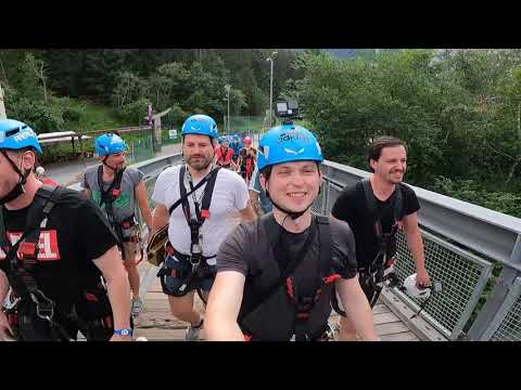 Rainers JGA in der Area47 in Tirol Österreich - Rafting, Mega Swing, Flying Fox, Water Area