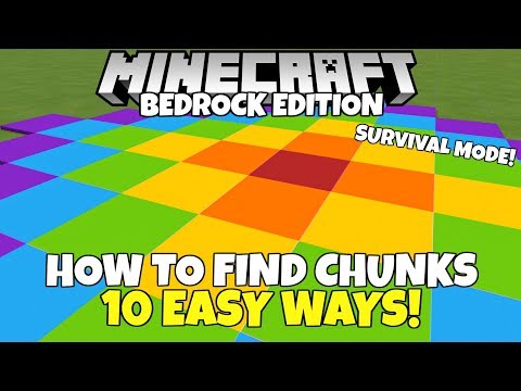 How To FIND CHUNK BORDERS Tutorial! 10 Simple & Easy Ways! Minecraft Bedrock Edition