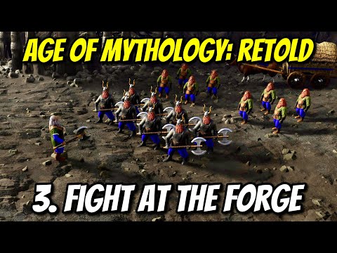 3. Fight at the Forge [The Golden Gift] [Titan Difficulty] | Age of Mythology: Retold