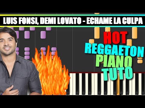 ECHAME LA CULPA (Luis Fonsi, Demi Lovato) HOT Piano Tutorial / Cover SYNTHESIA + MIDI & SHEETS