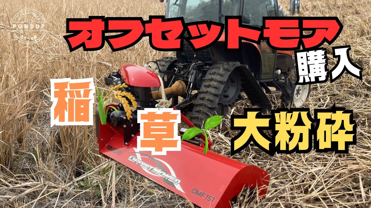 念願のコバシオフセットモア購入　稲草刈りたかっただけなのに#農業 #トラクター#草刈り