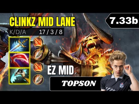 PATCH 7.33b - TOPSON GOD Clinkz Mid Lane Gameplay - Dota 2 Full Match Gameplay