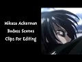 Mikasa Badass Scene Attack On Titan Anime Raw Clips For Edits