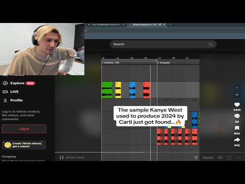 xQc Reacts to the Sample Kanye West Used to Produce "2024" by Playboi Carti