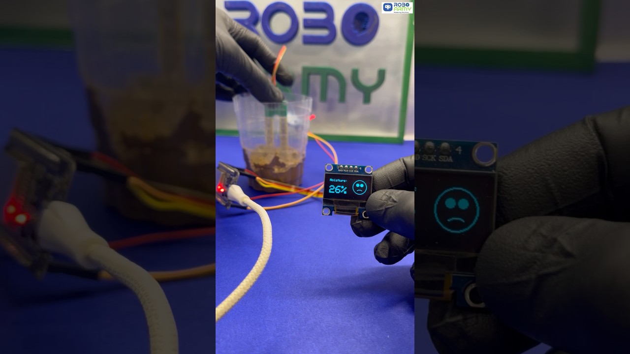 Real-time Soil Moisture on OLED with ESP32! Smart Gardening made easy! #esphome #roboarmy